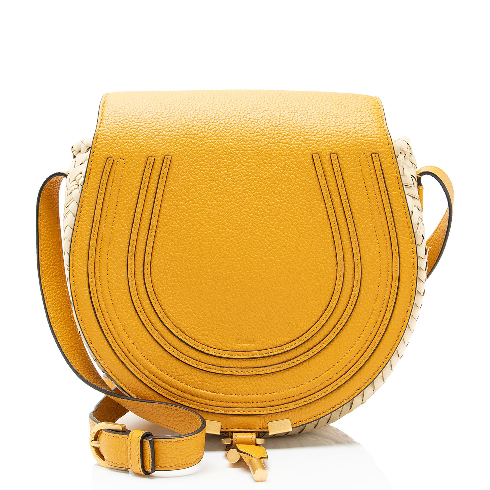 Chloe Calfskin Raffia Marcie Medium Crossbody