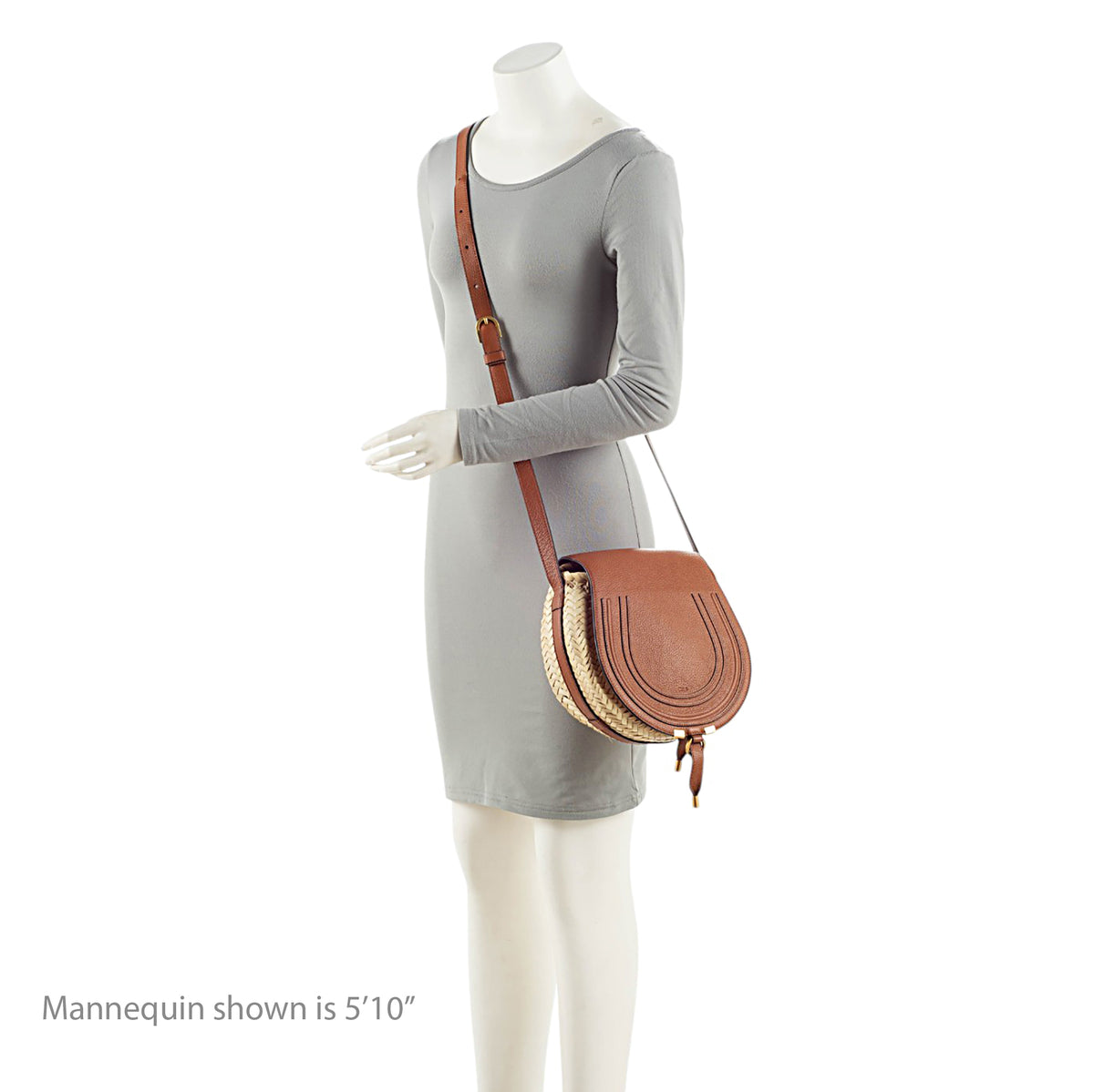 Chloe Calfskin Raffia Marcie Medium Crossbody
