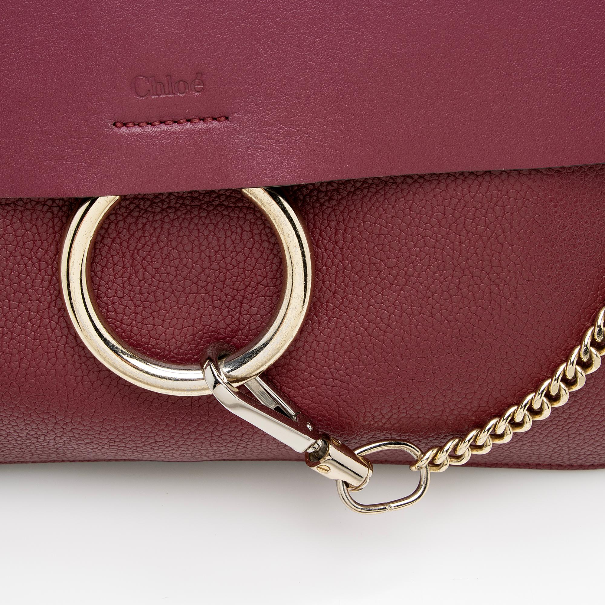 Chloe Calfskin Suede Faye Medium Shoulder Bag (SHF-22974)