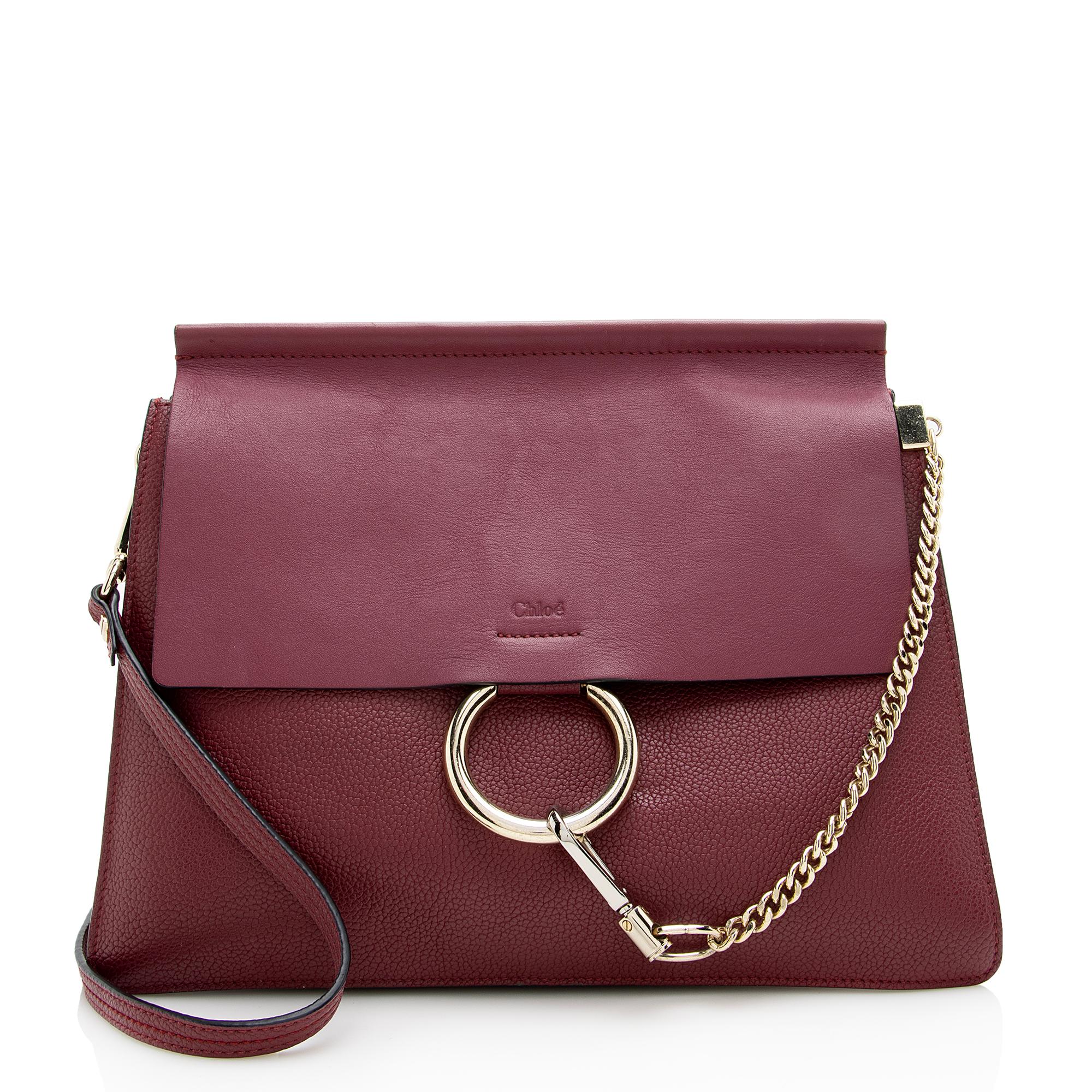 Chloe Calfskin Suede Faye Medium Shoulder Bag (SHF-22974)