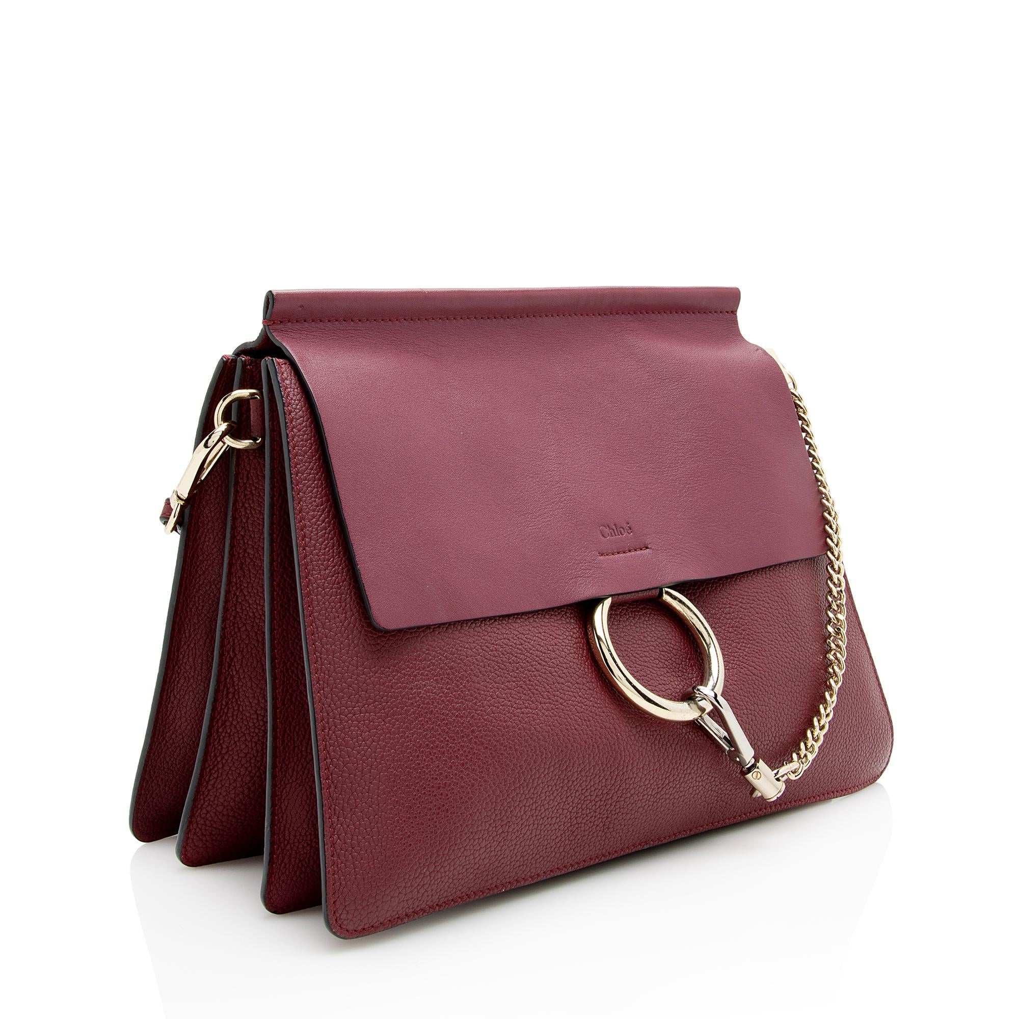 Chloe Calfskin Suede Faye Medium Shoulder Bag (SHF-22974)