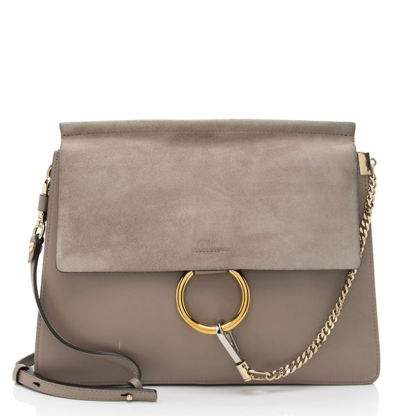 Chloe Calfskin Suede Faye Medium Shoulder Bag SHF Jb7npx LuxeDH
