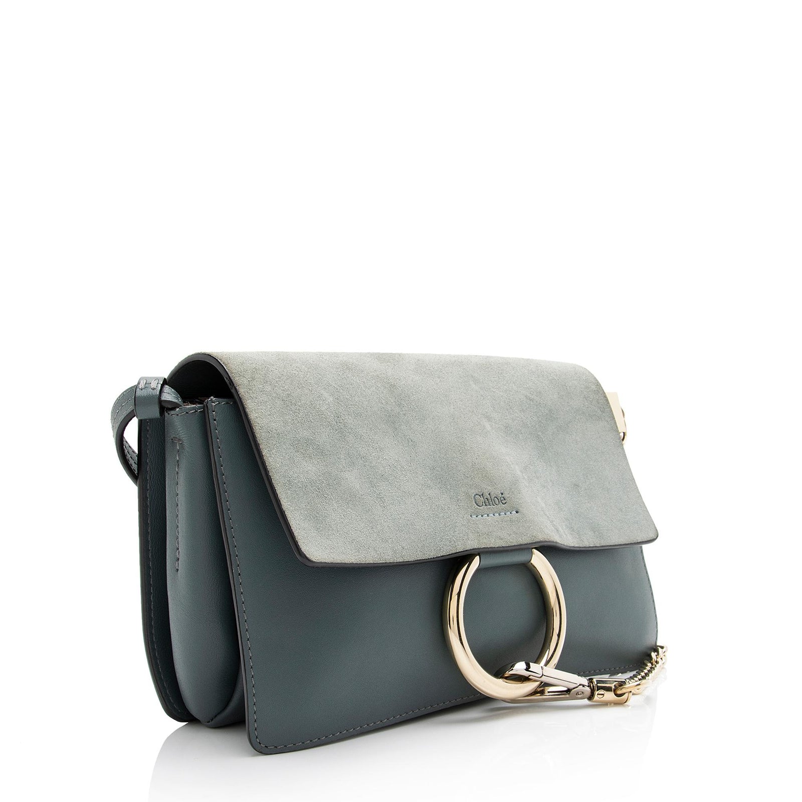 Chloe Calfskin Suede Faye Small Shoulder Bag SHF 23665 LuxeDH