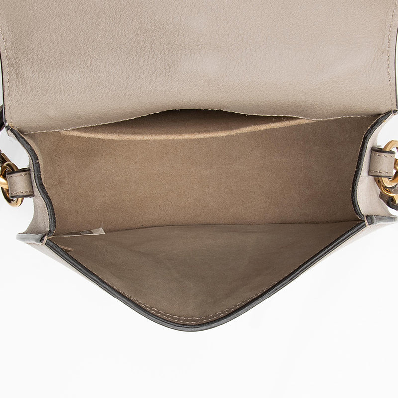 Chloe Nile Medium Smooth/ Suede Calfskin Bracelet Bag- Mott Grey