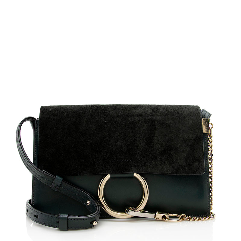 Chloe Calfskin Suede Small Faye Shoulder Bag (SHF-14816)