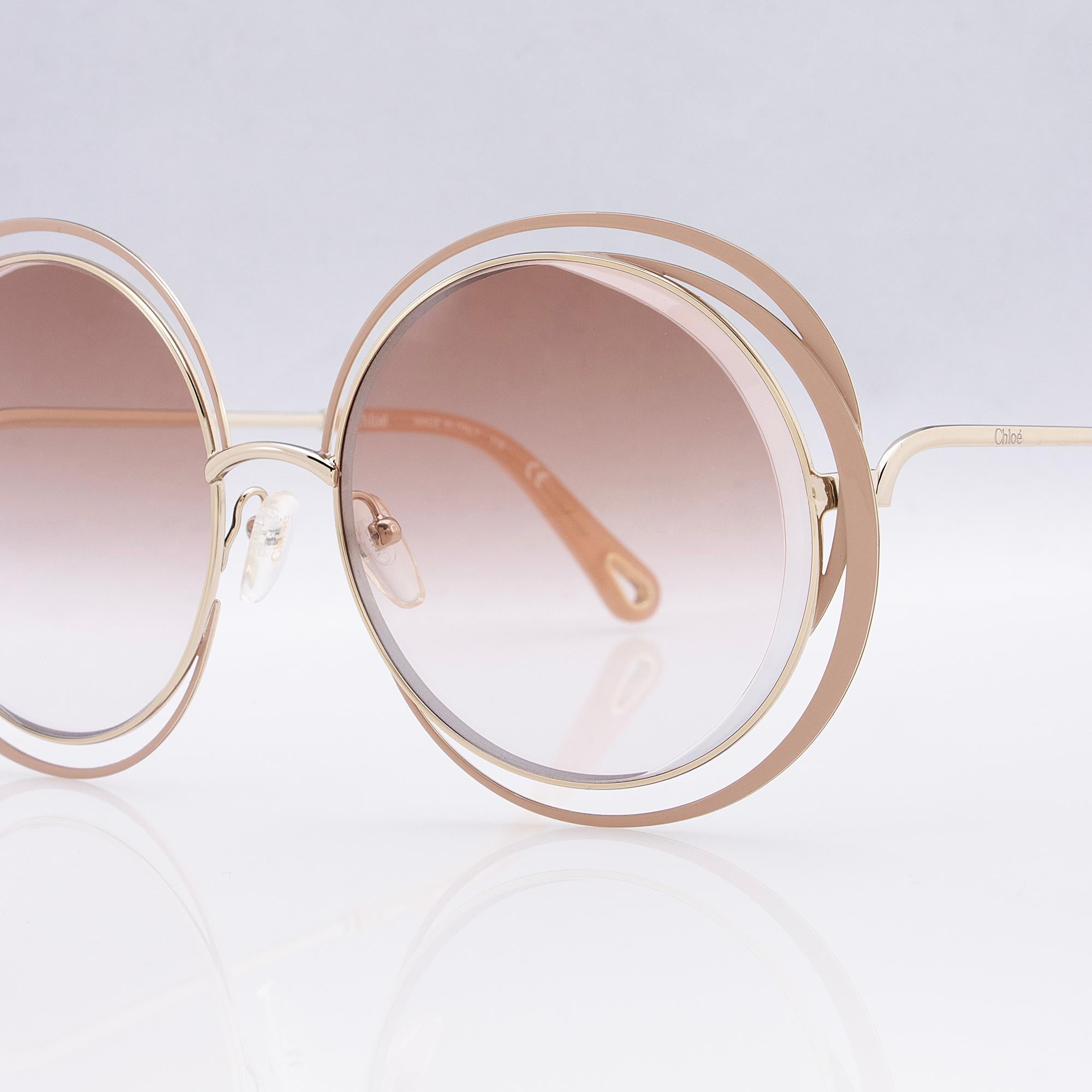 Chloe Carlina Oversized Round Sunglasses (SHF-8jCW5x)