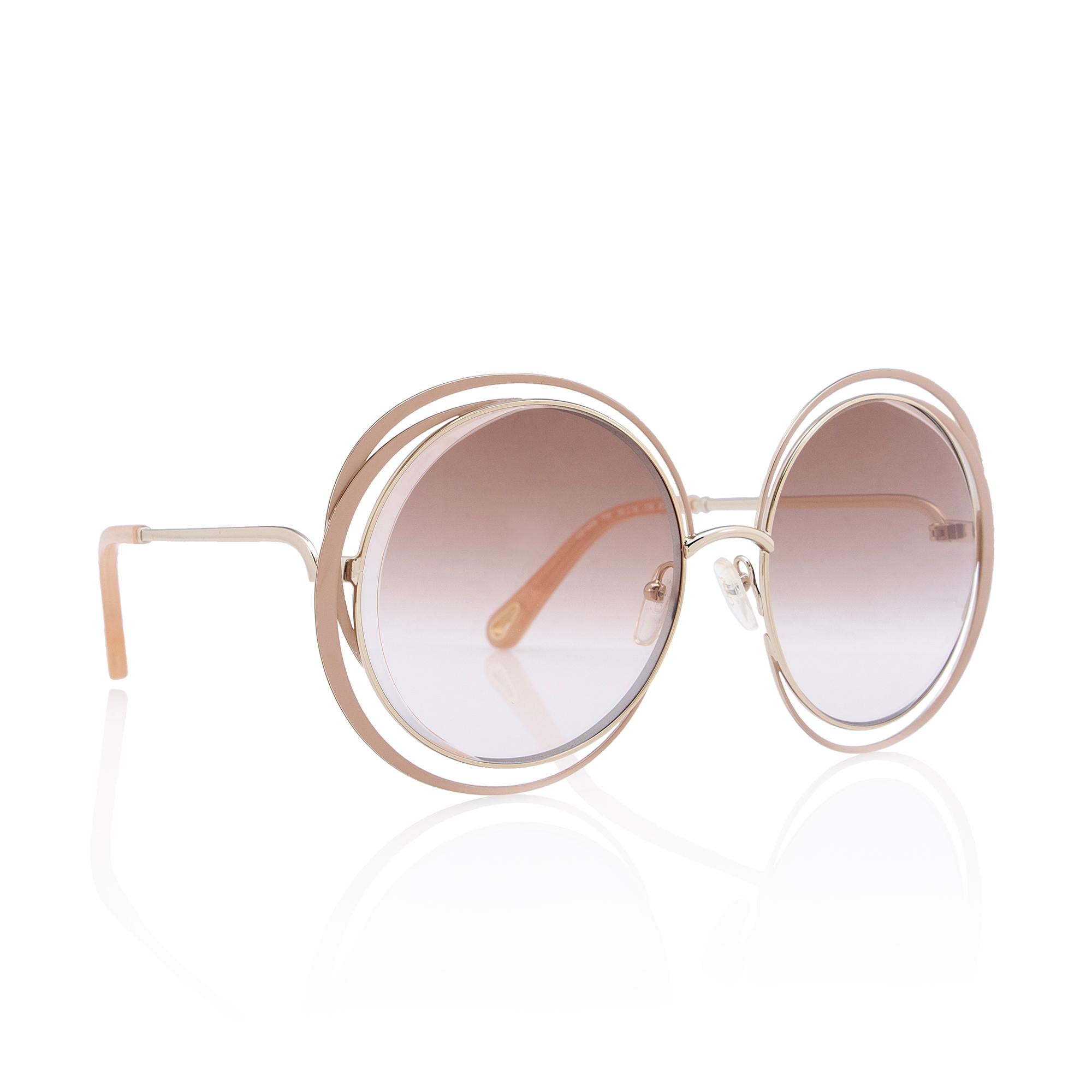 Chloe Carlina Oversized Round Sunglasses (SHF-8jCW5x)