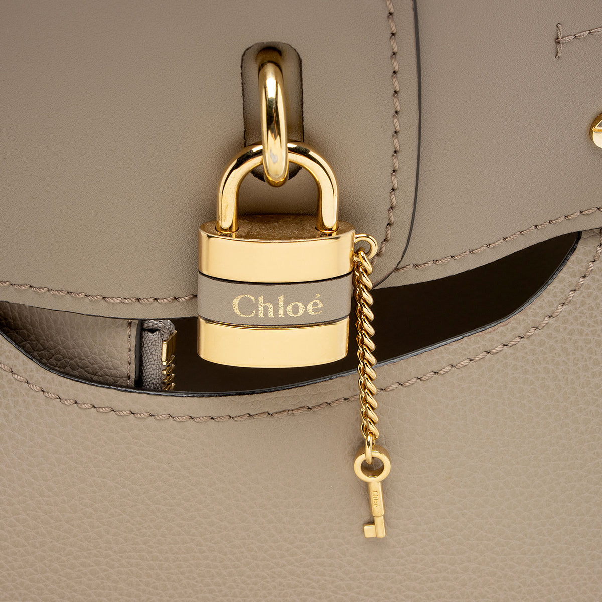 Chloe Grained Calfskin Aby Lock Medium Tote