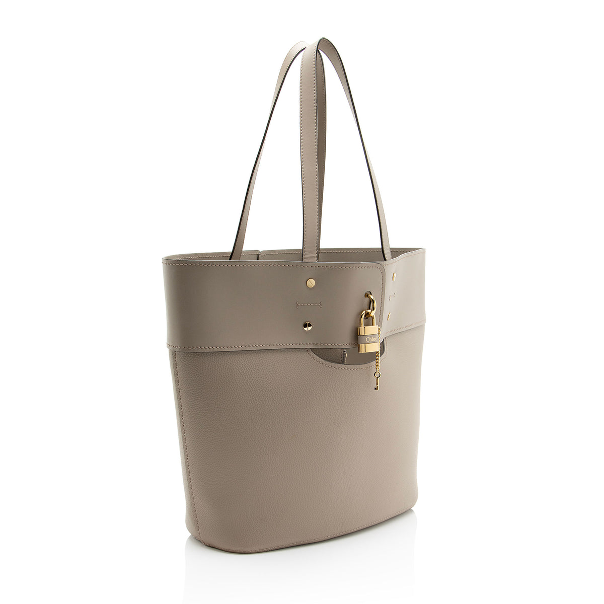 Chloe Grained Calfskin Aby Lock Medium Tote