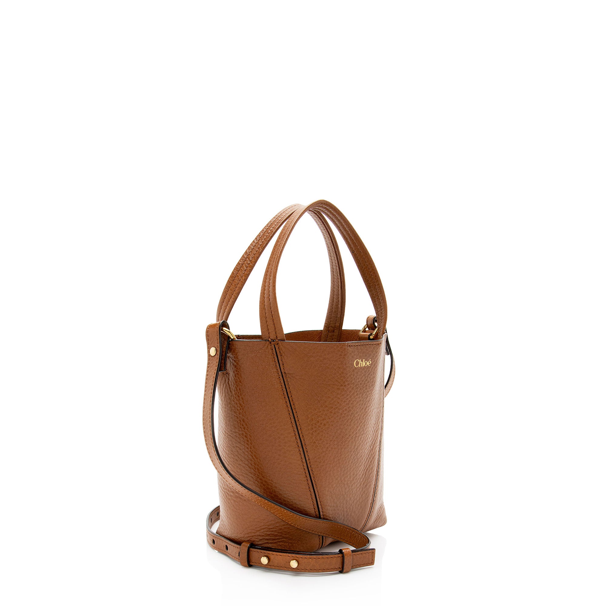 Chloe Grained Calfskin Spin Small Tote