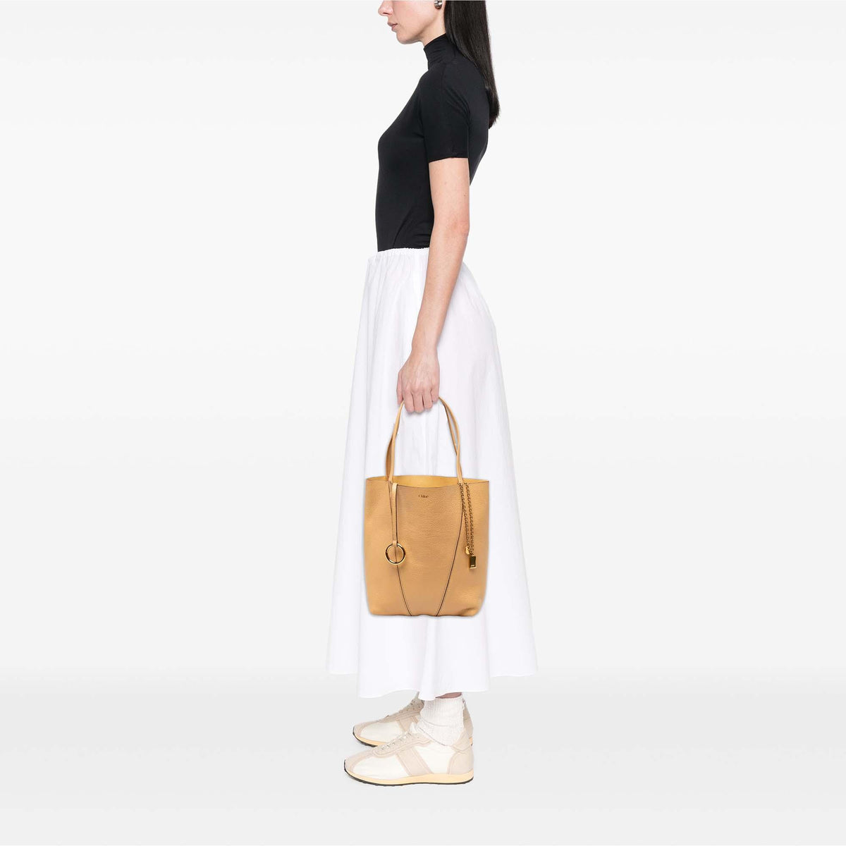 Chloe Grained Calfskin Spin Tote