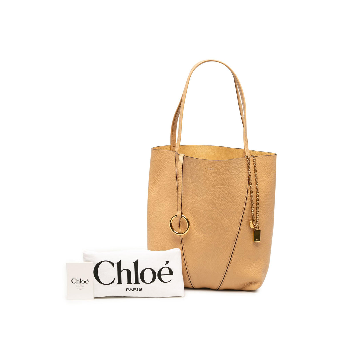 Chloe Grained Calfskin Spin Tote