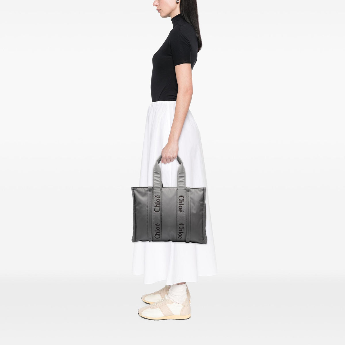 Chloe Large Nylon Woody Tote