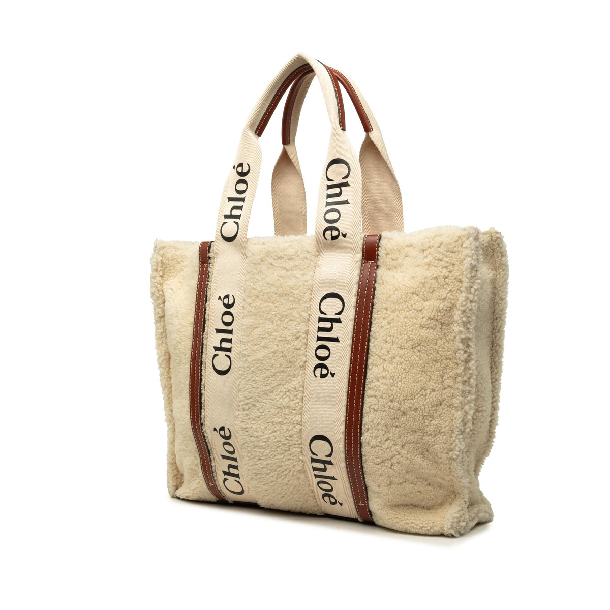 Chloe Large Shearling Woody Tote