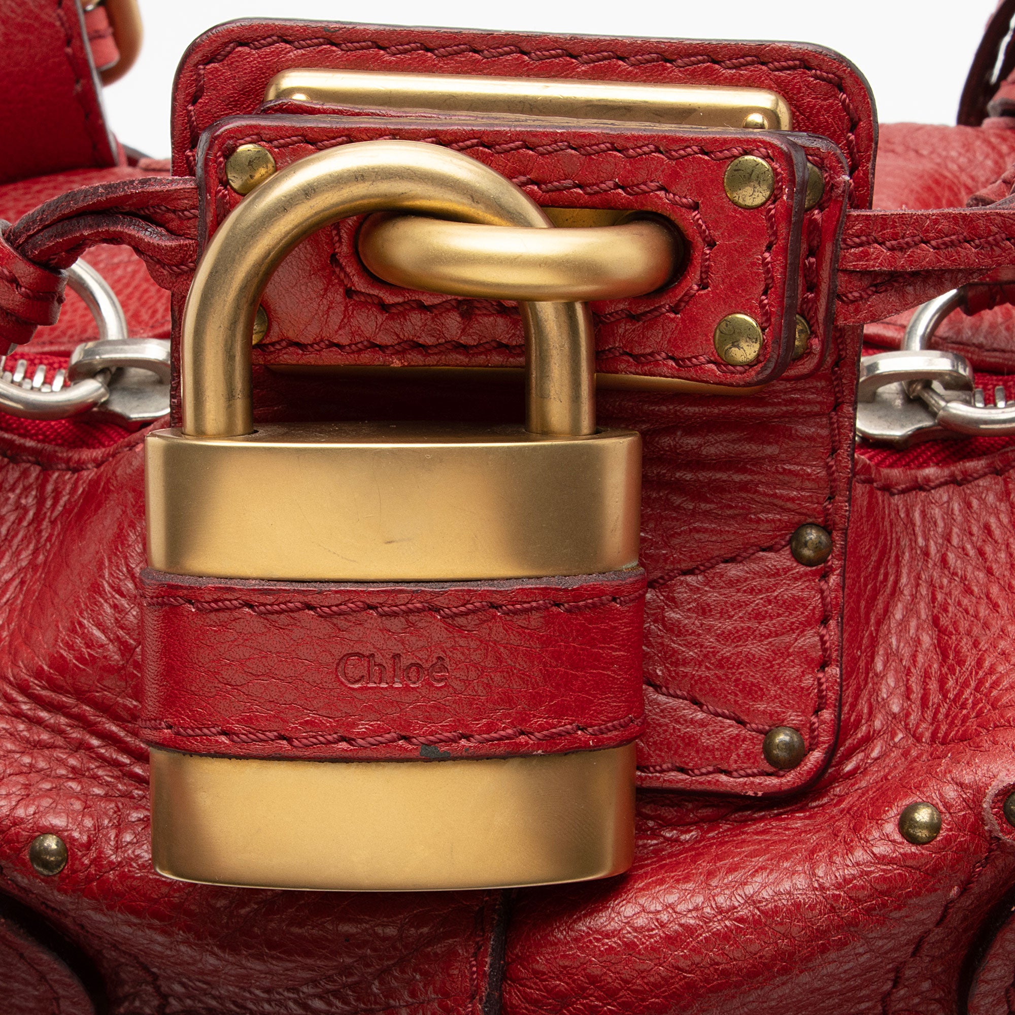 Chloe Leather Paddington Dome Satchel (SHF-cx83UC)