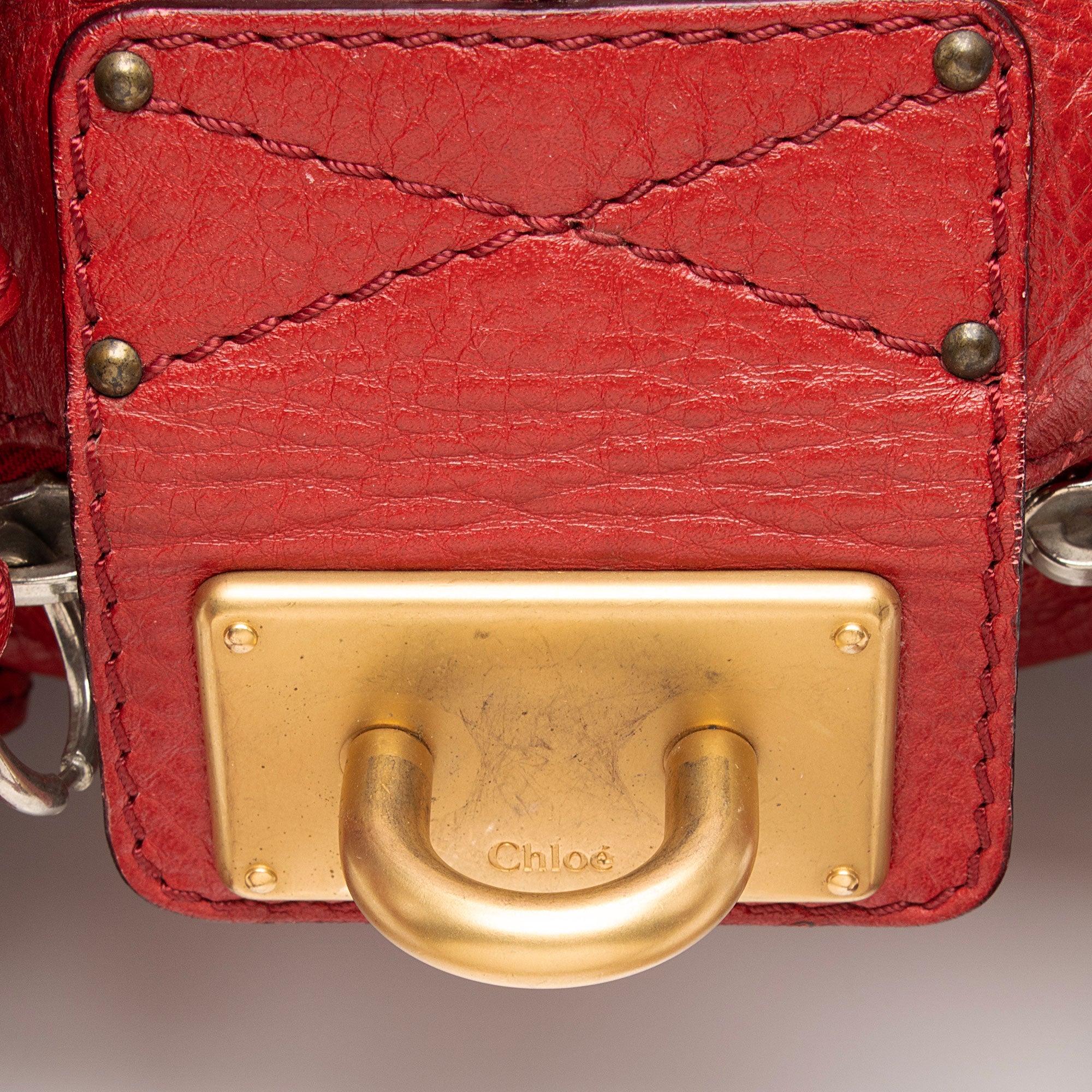 Chloe Leather Paddington Dome Satchel (SHF-cx83UC)