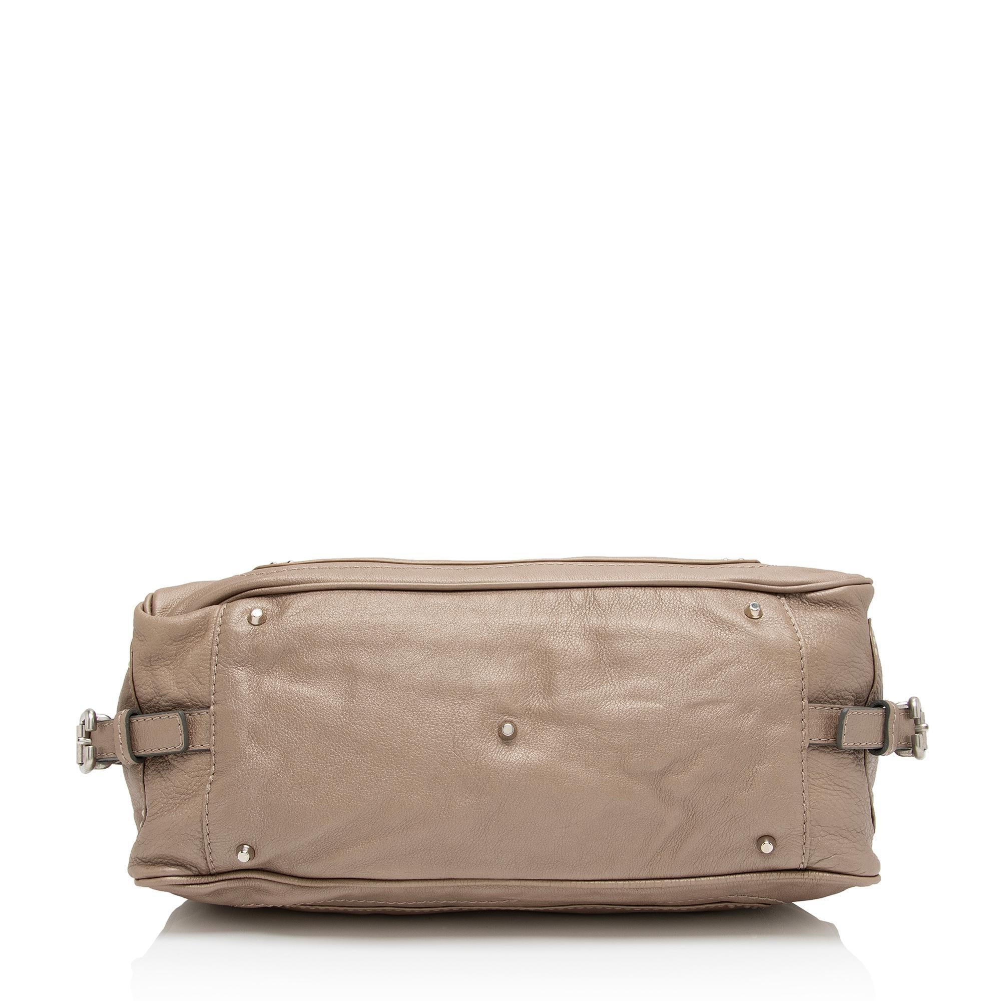 Chloe Metallic Leather Paddington Medium Satchel (SHF-fGg4oH)