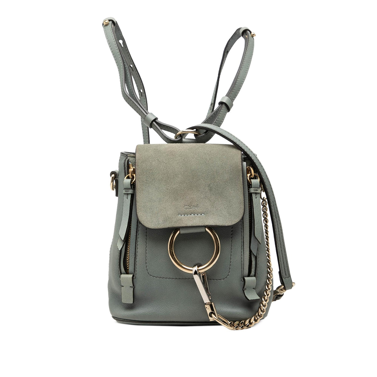 Chloe Mini Calfskin and Suede Faye Backpack