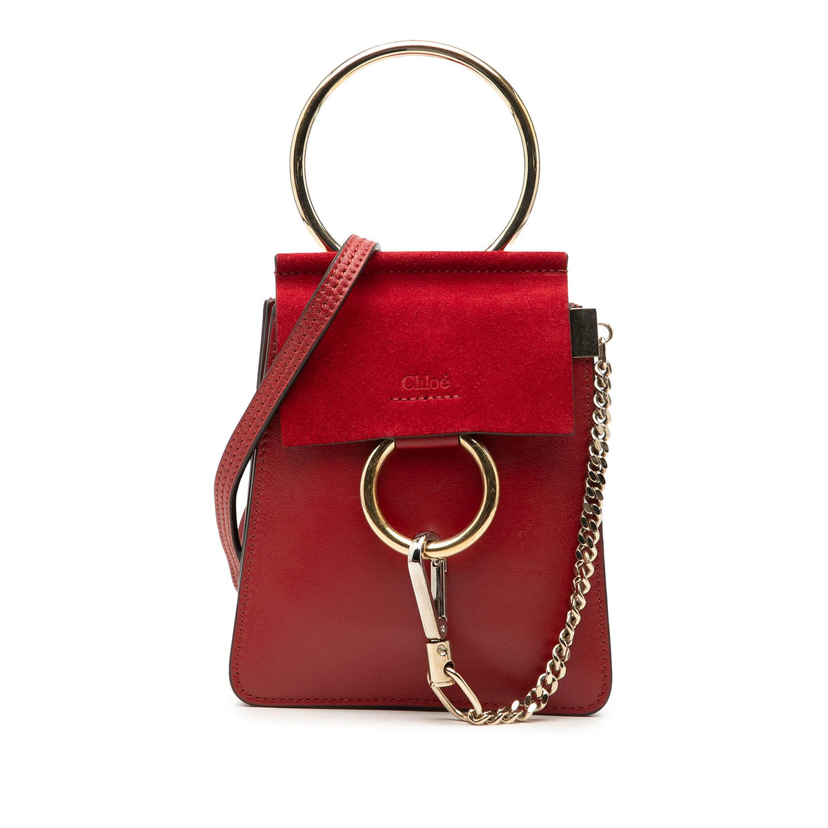 Chloe Mini Calfskin and Suede Faye Bracelet Bag