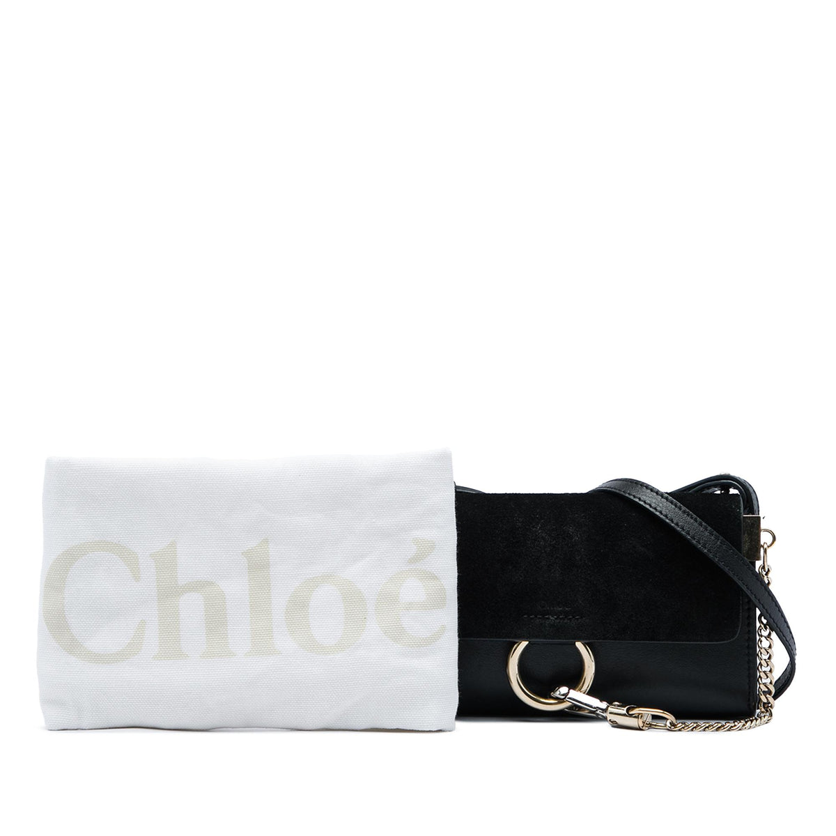 Chloe Mini Calfskin and Suede Faye Chain Crossbody