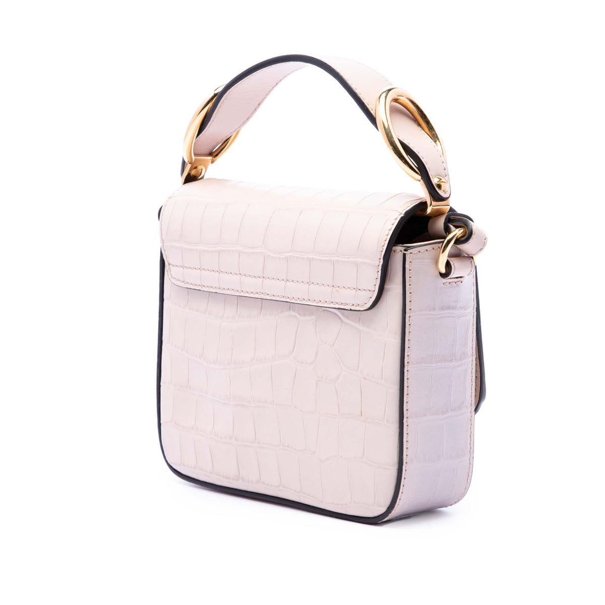 Chloe Mini Croc Embossed Calfskin C Satchel