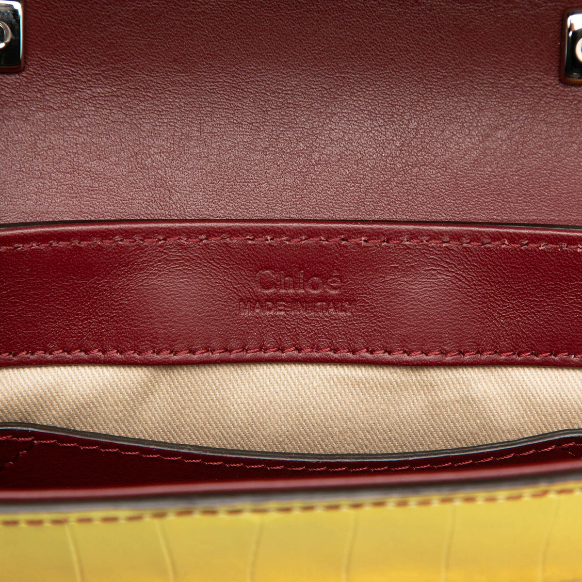 Chloe Mini Croc Embossed Ombre Calfskin C Satchel