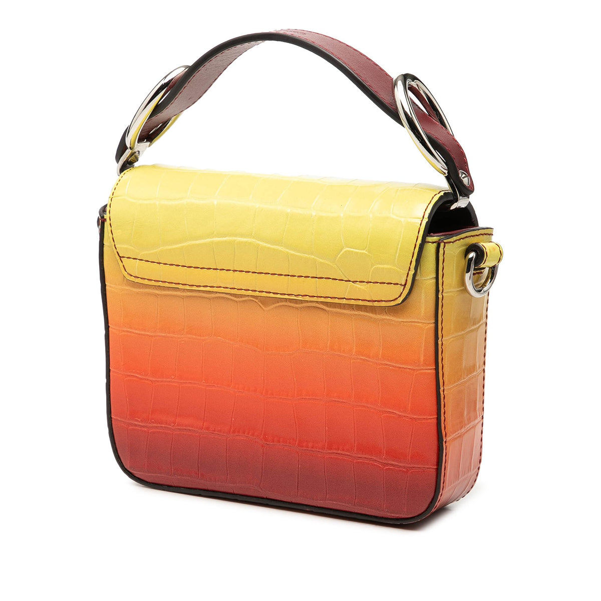 Chloe Mini Croc Embossed Ombre Calfskin C Satchel