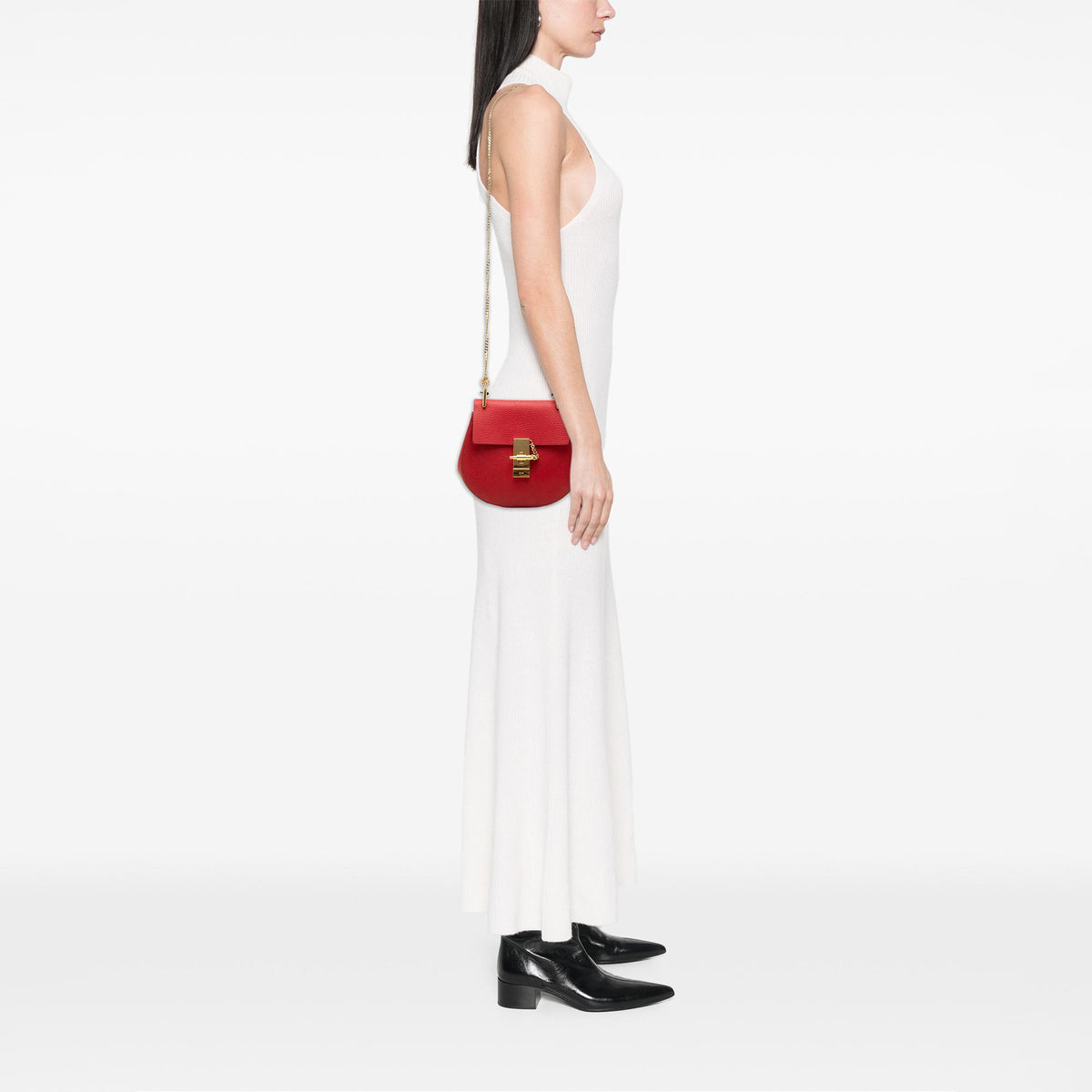 Chloe Mini Leather Drew Crossbody