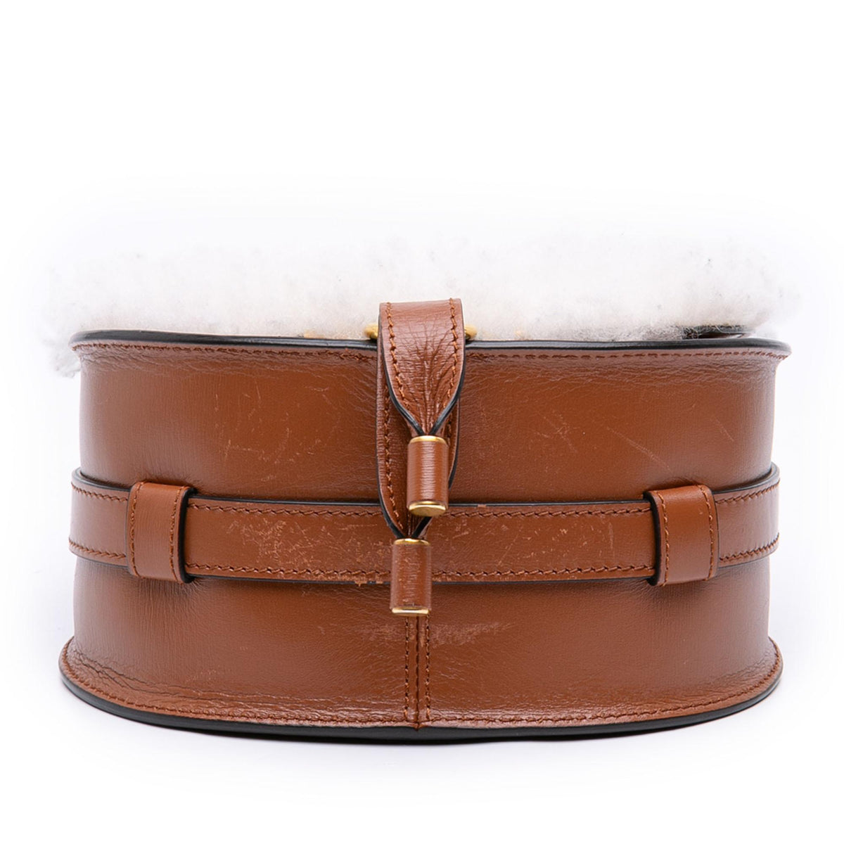 Chloe Mini Shearling and Calfskin Marcie Saddle Crossbody