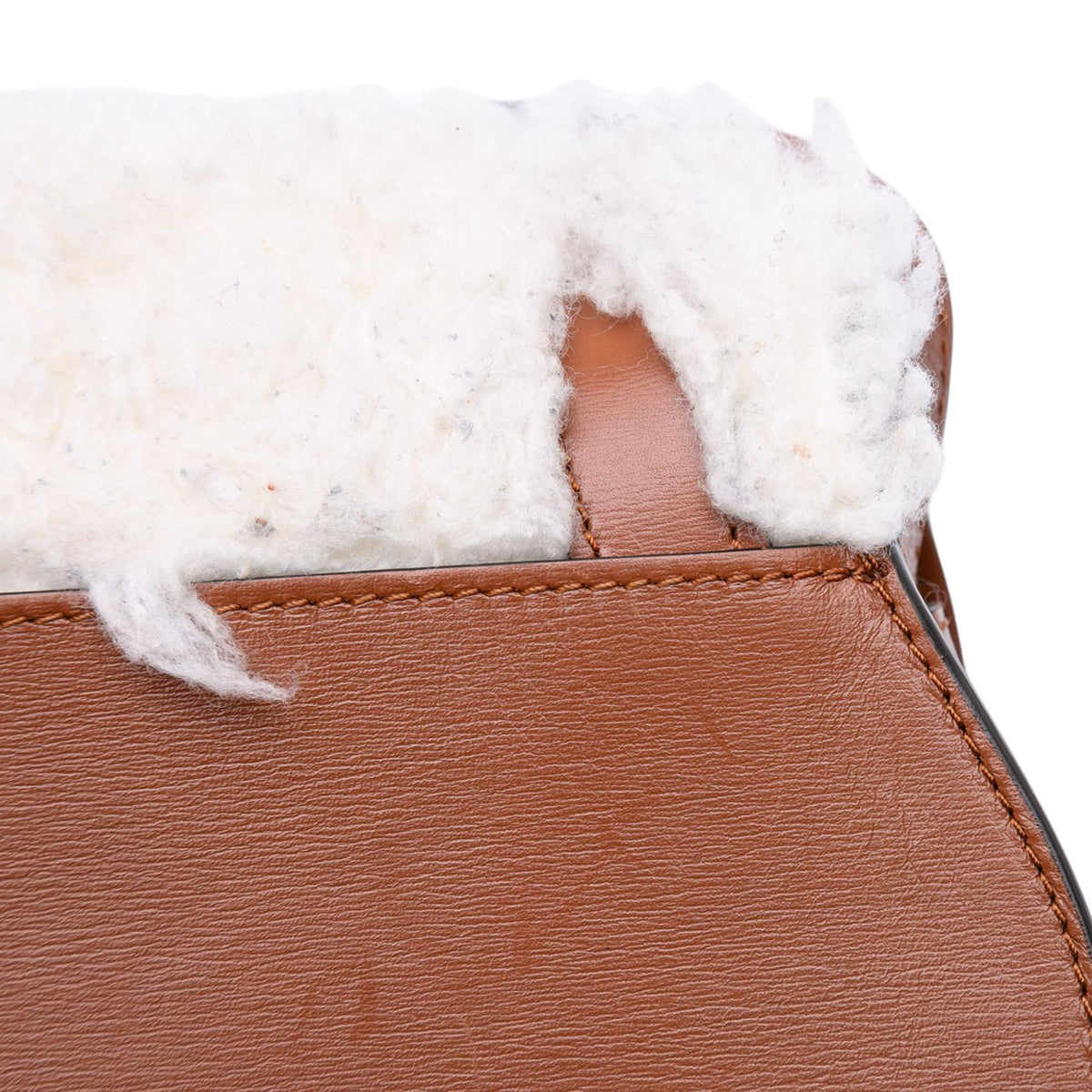Chloe Mini Shearling and Calfskin Marcie Saddle Crossbody