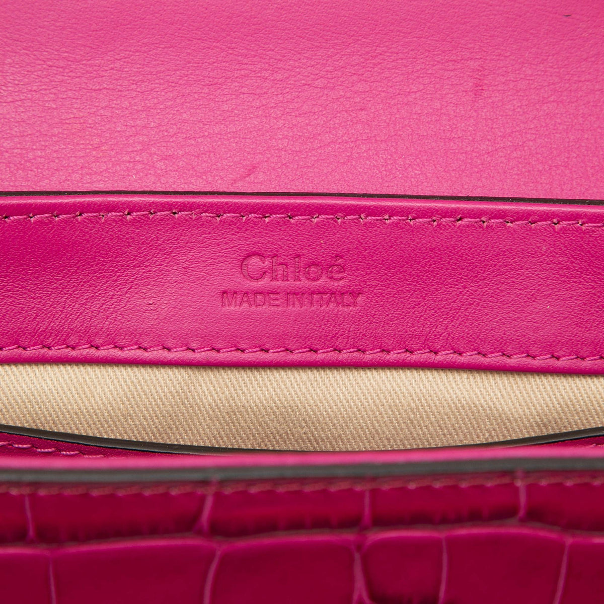 Chloe Mini Tricolor Croc Embossed Calfskin C Satchel
