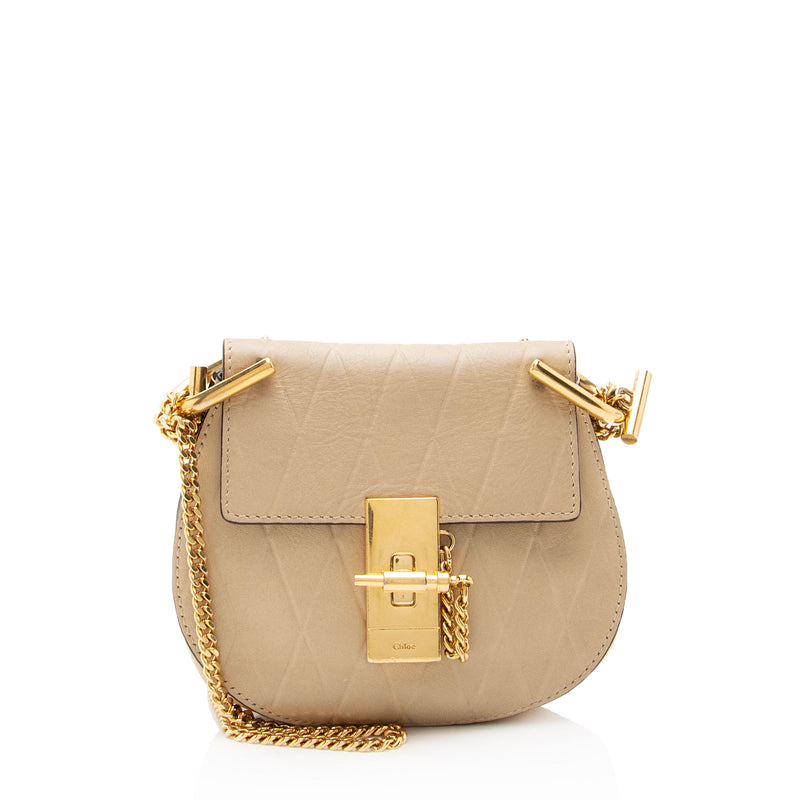 Chloe Quilted Calfskin Drew Nano Shoulder Bag (SHF-y673Ia)