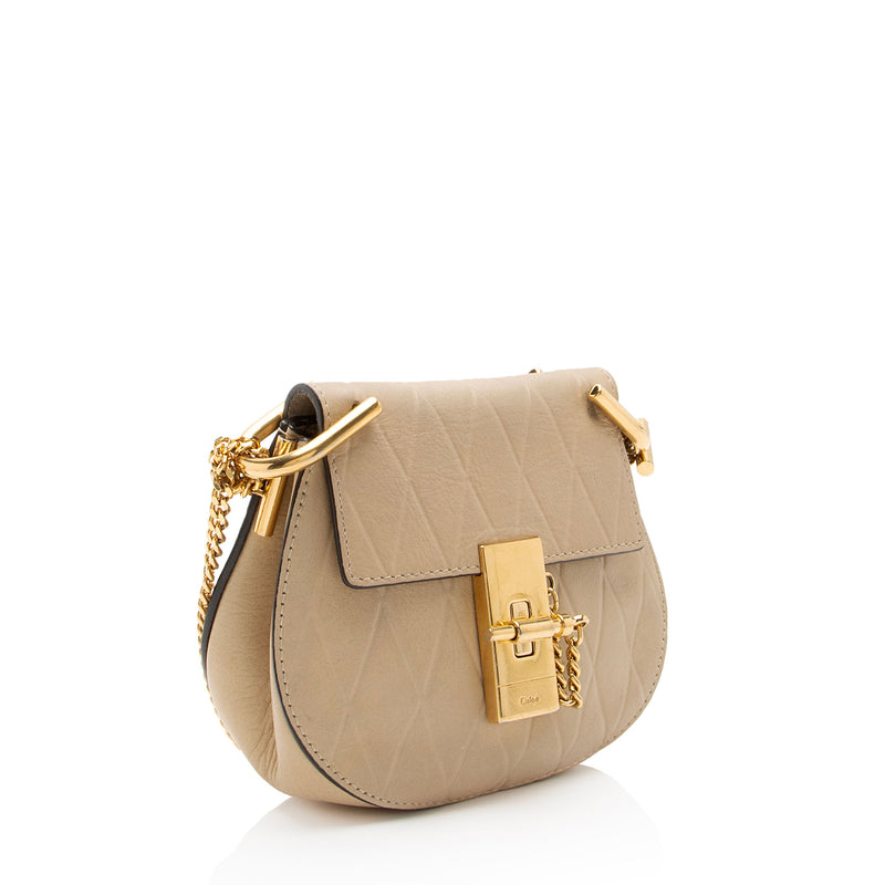 Chloe Quilted Calfskin Drew Nano Shoulder Bag (SHF-y673Ia)