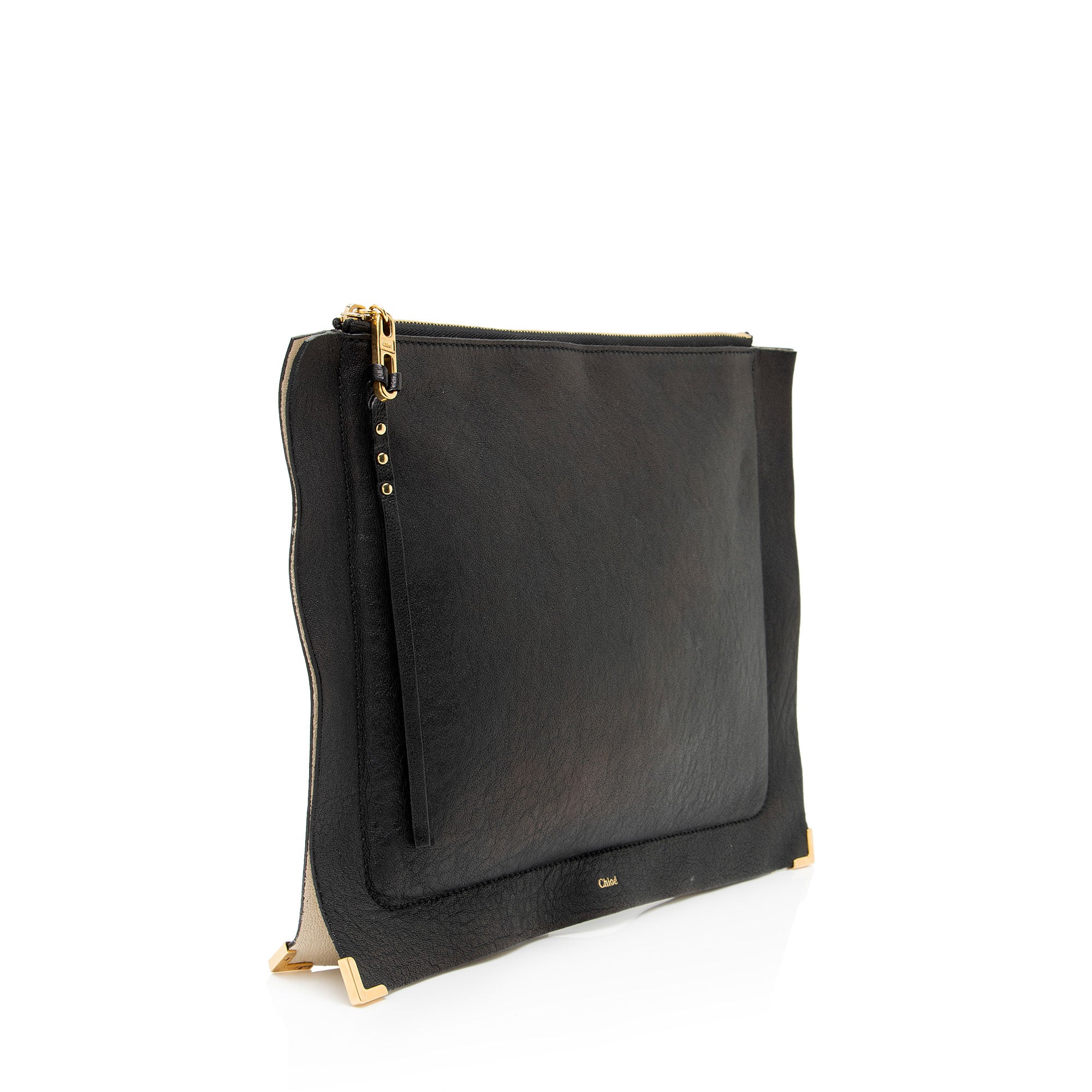 Chloe Sheepskin Ghost Flat Pouch Clutch