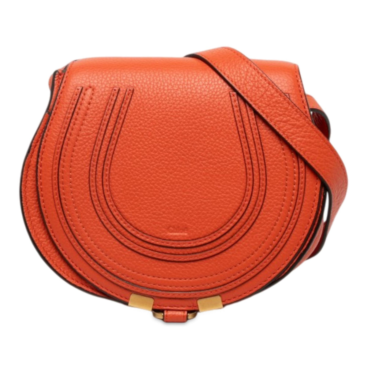 Chloe Small Grained Leather Marcie Saddle Crossbody