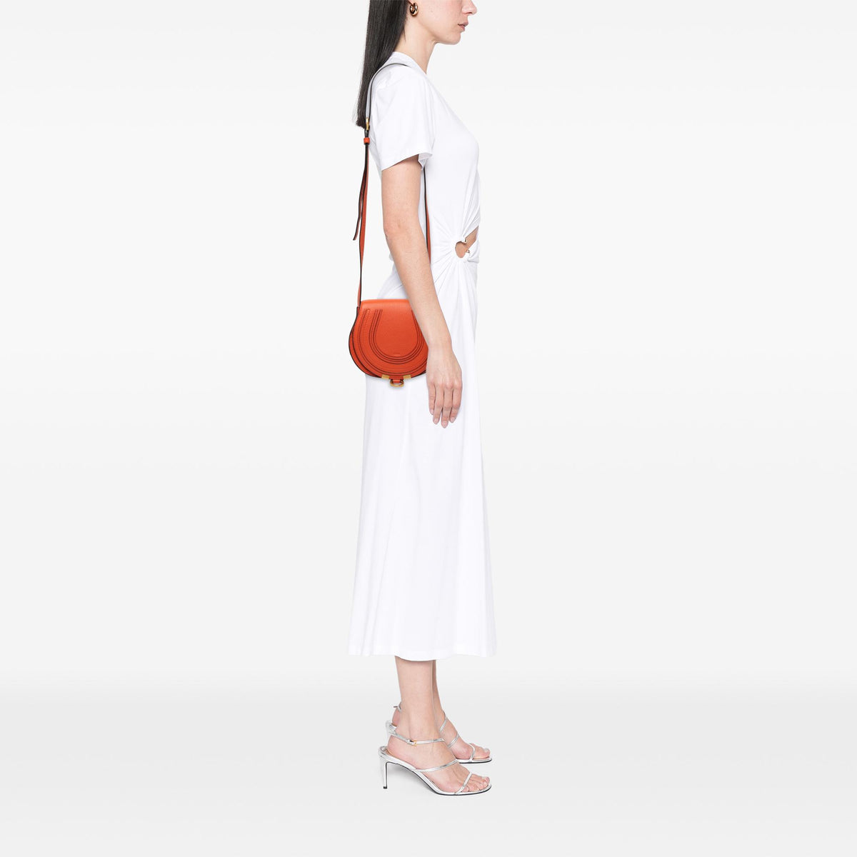 Chloe Small Grained Leather Marcie Saddle Crossbody