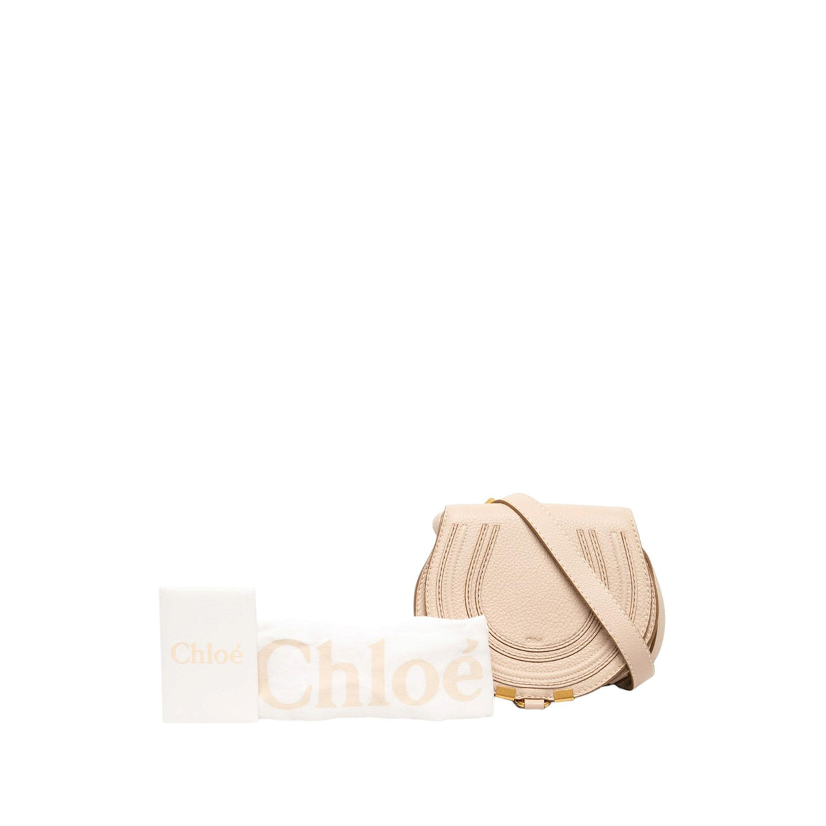 Chloe Small Grained Leather Marcie Saddle Crossbody