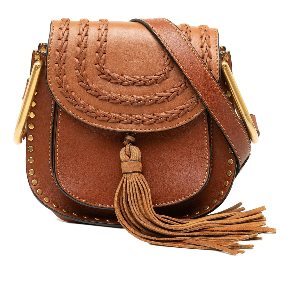 Chloe Small Leather Braided Hudson Crossbody