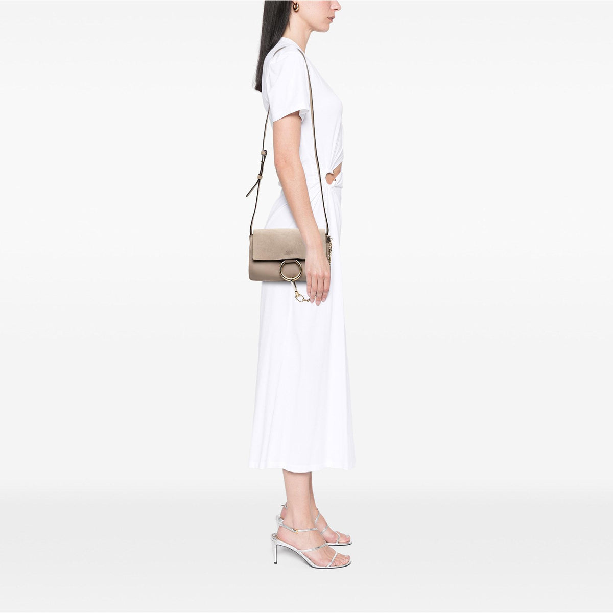 Chloe Small Suede and Calfskin Faye Crossbody