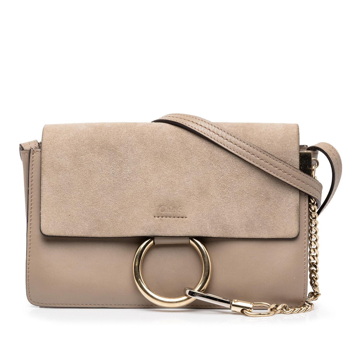 Chloe Small Suede and Calfskin Faye Crossbody