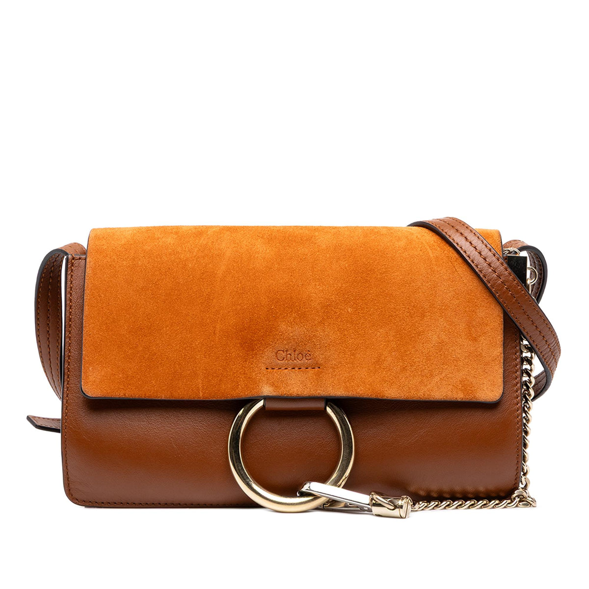 Chloe Small Suede and Calfskin Faye Crossbody