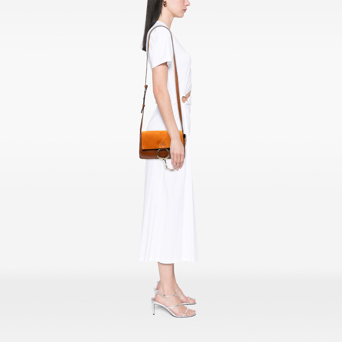 Chloe Small Suede and Calfskin Faye Crossbody