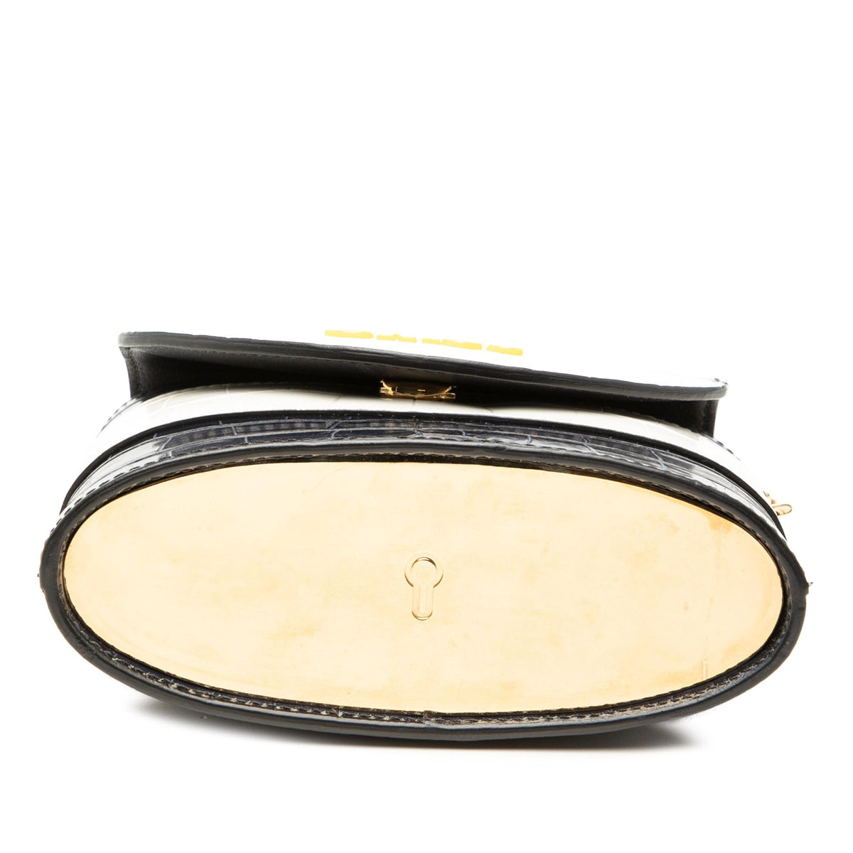 Chloe Tricolor Croc Embossed Leather Aby Lock Satchel