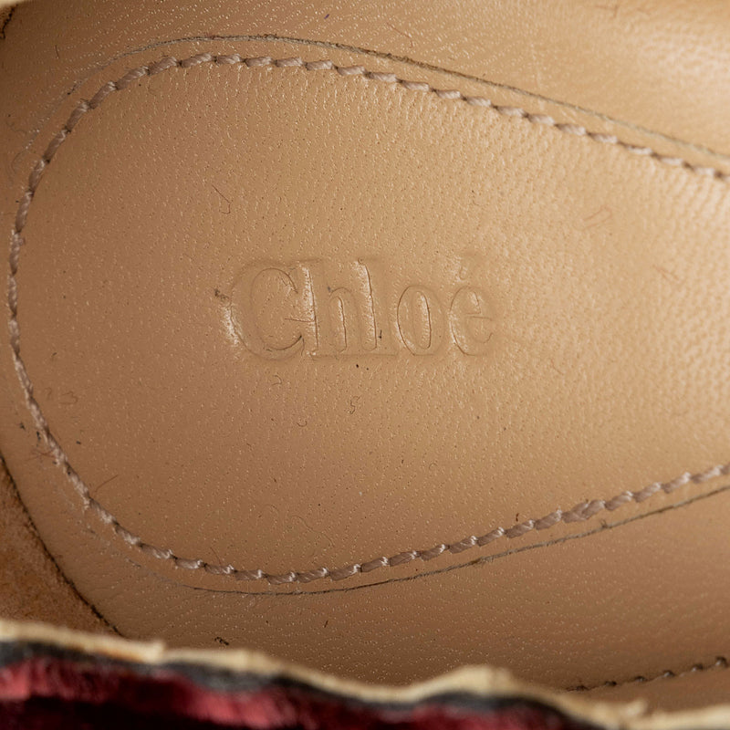 Chloe Velvet Scalloped Lauren Flats - Size 9.5 / 39.5 (SHF-d1pa1o)