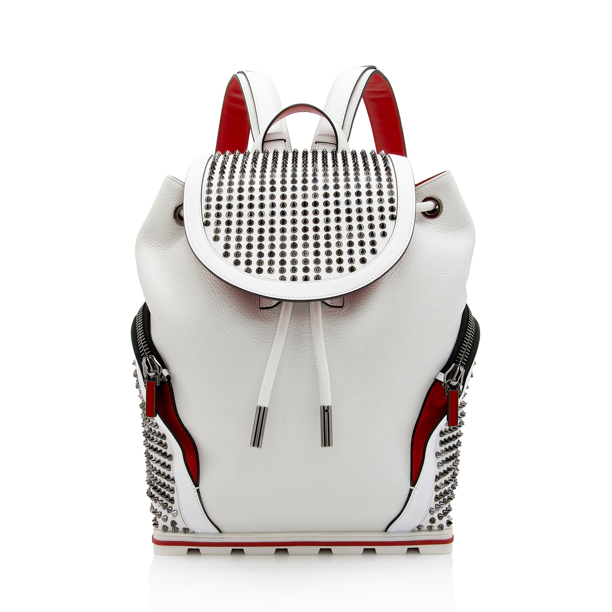 Christian Louboutin Calfskin Studded Explorafunk Backpack (SHF-u5Ygt1)