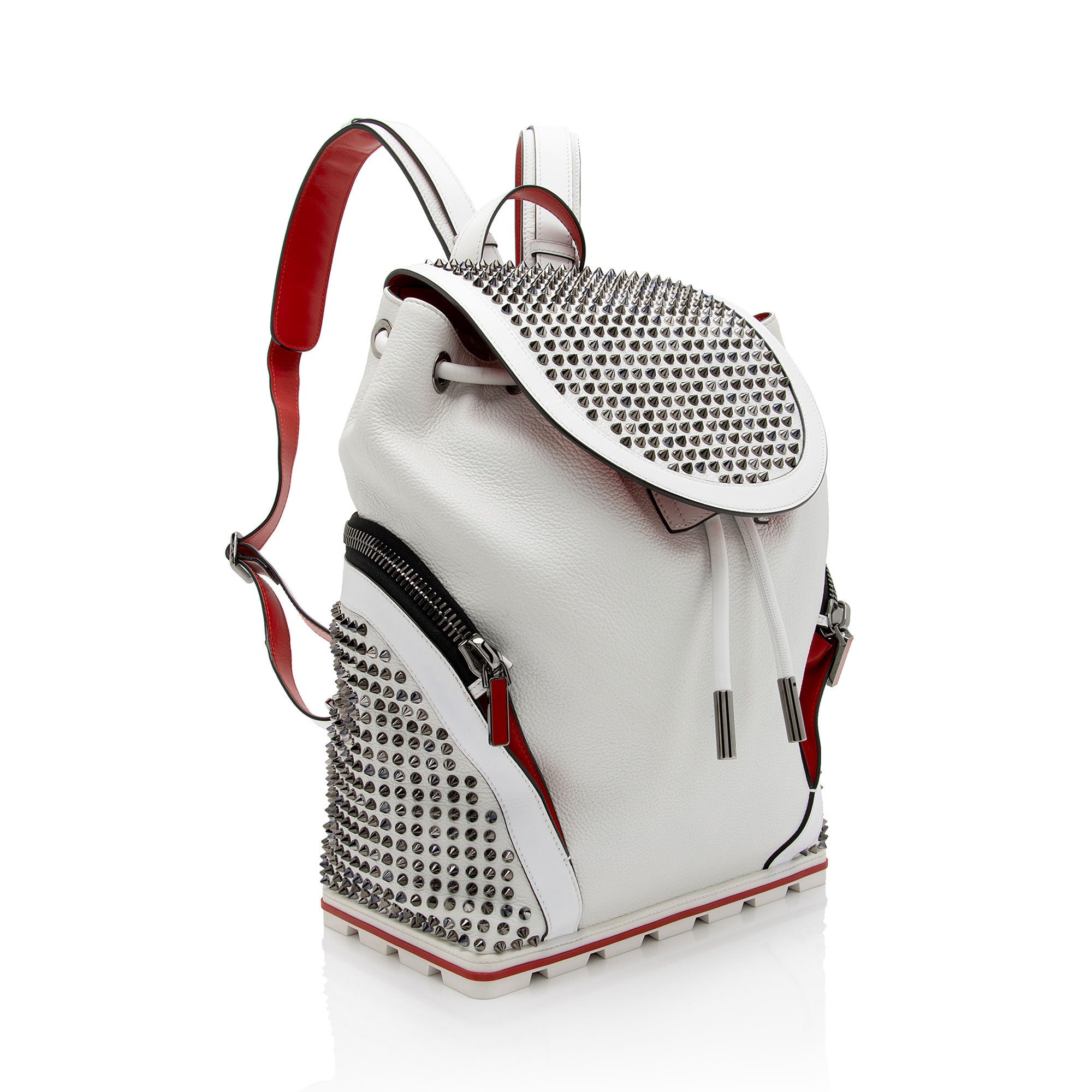 Christian Louboutin Calfskin Studded Explorafunk Backpack (SHF-u5Ygt1)