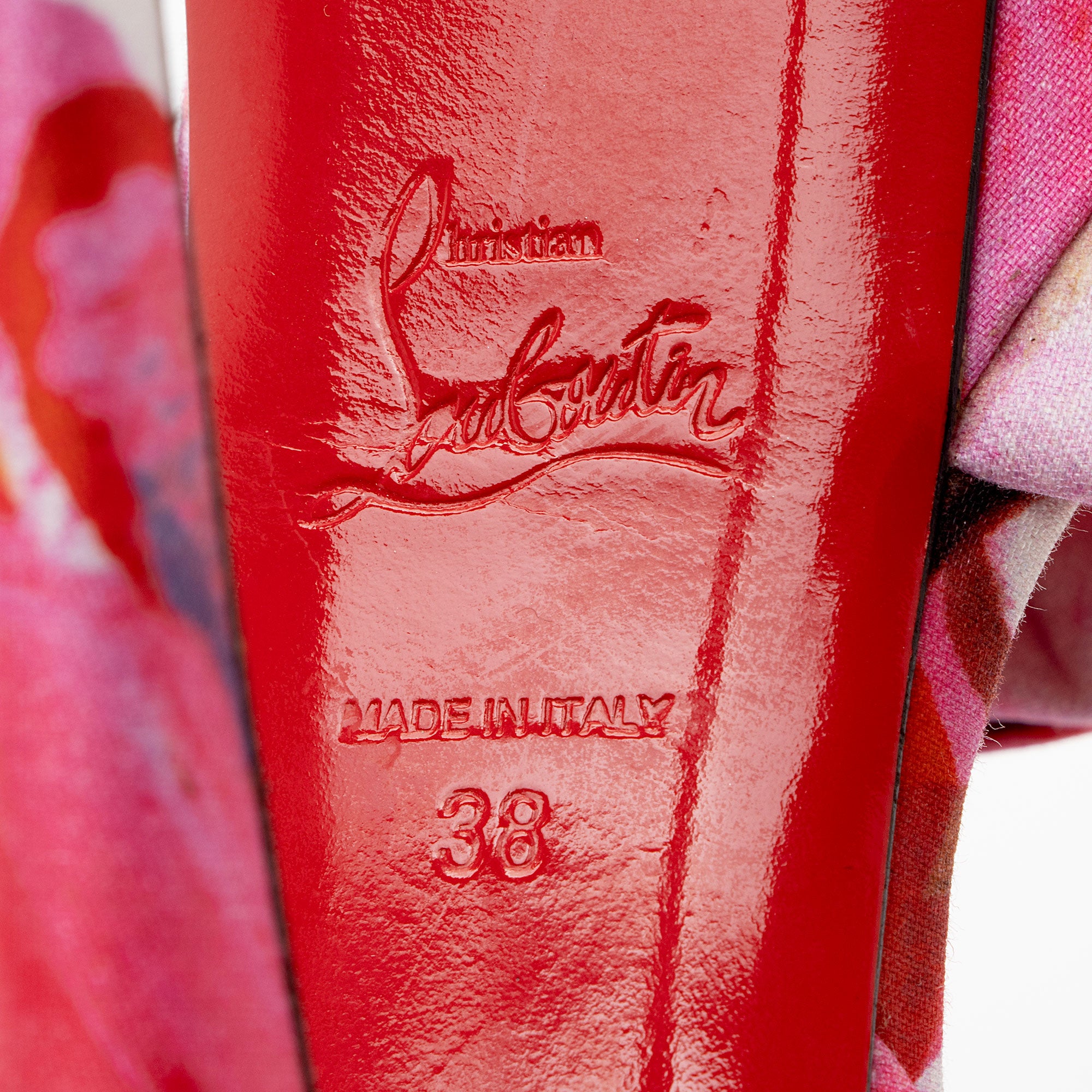 Christian Louboutin Canvas Floral d'Orsay Pumps - Size 8 / 38