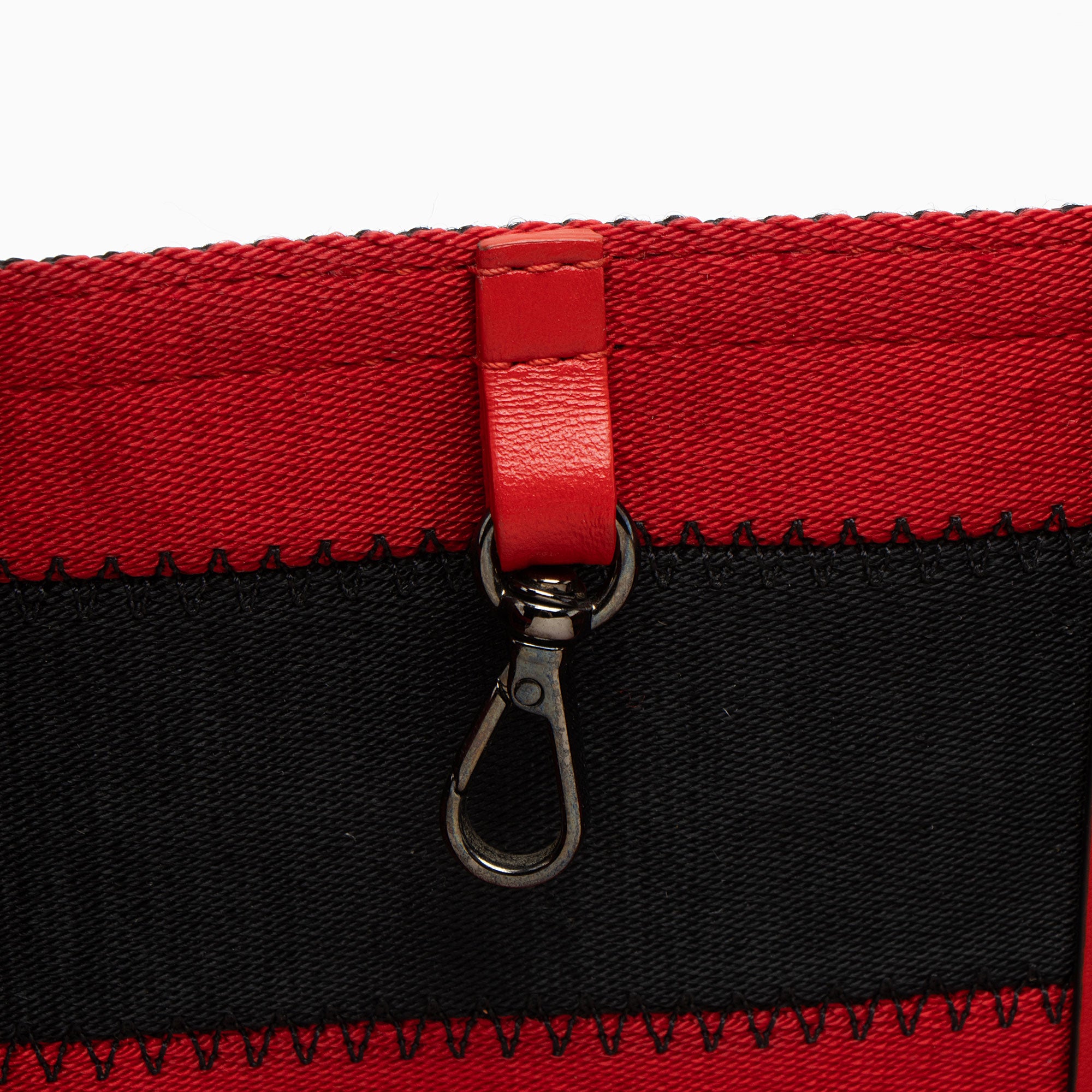 Christian Louboutin Canvas Striped Spiked Cabata Tote