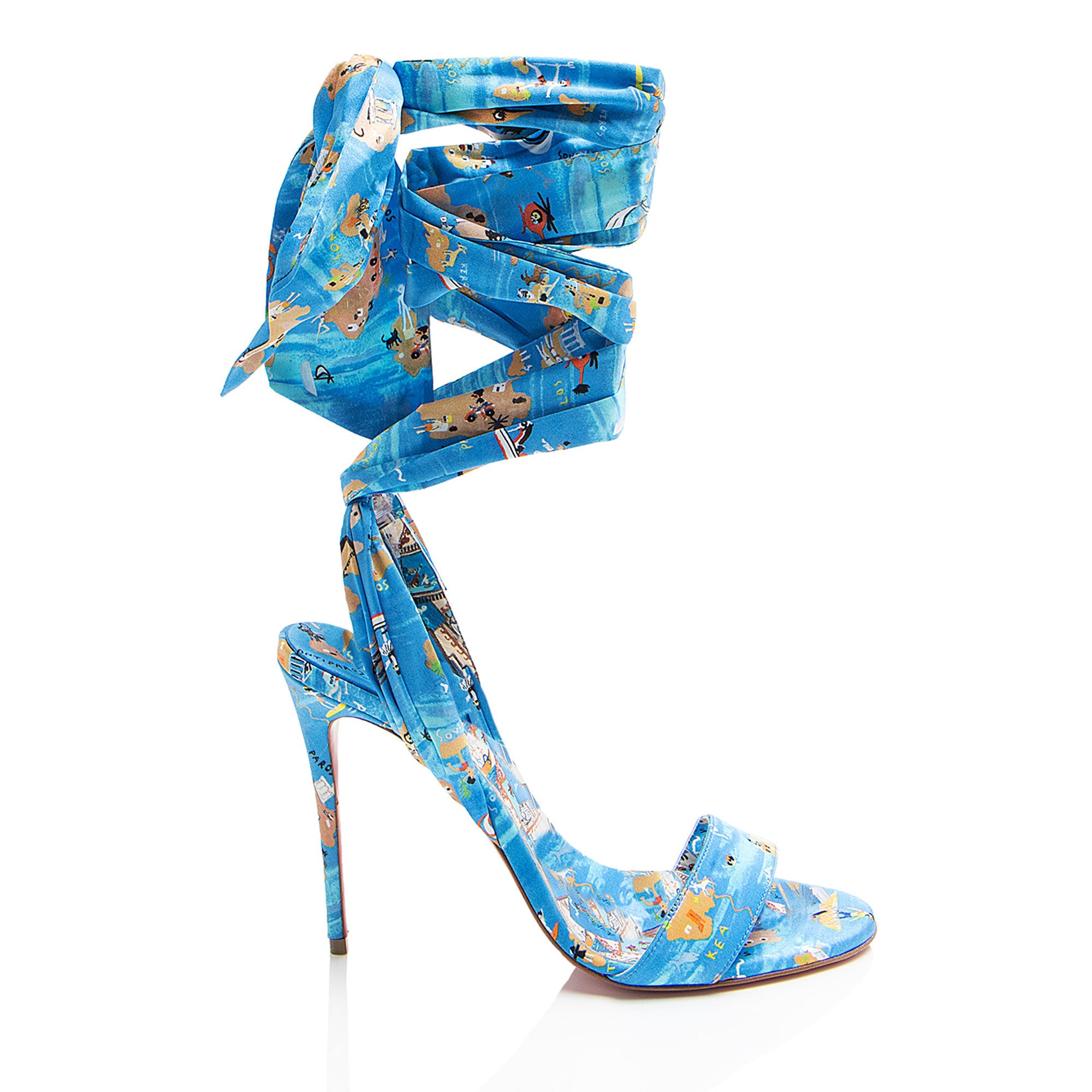 Christian Louboutin Crepe Satin Du Desert 100 Pumps - Size 8 / 38