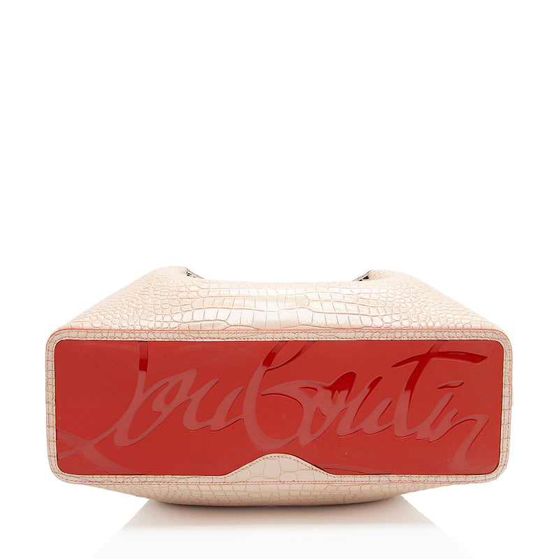 Christian Louboutin Croc Embossed Leather Cabarock Small Tote (SHF-agxwVX)